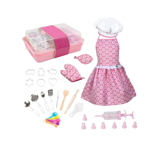 BESTonZON 20St Spielset für die Kinderküche Kinderspielzeug Backkostüm für Kinder Kinderschürze kinderkochmütze kochmützen für Kinder Geschirr Spielzeug Koch Cosplay Kostüm Bambus von BESTonZON