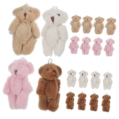 BESTonZON 20st Ausgestopfte Bärenpuppe Bären- -dusche Gewichtete Kuscheltiere Großer Stoffbär Kleiner Bär Schlüsselanhänger Geburtstagsdekoration Tragen Stofftierzoo Rosa Bär Plüsch von BESTonZON