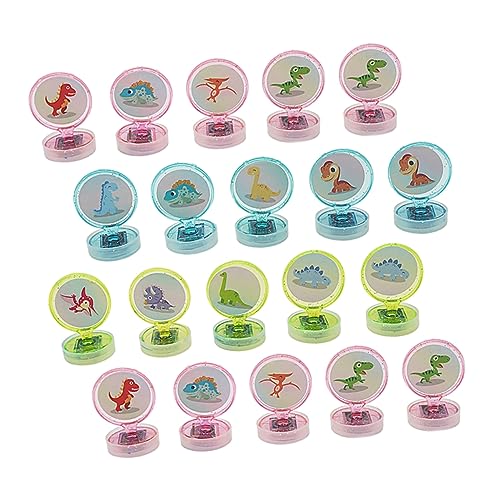 BESTonZON 20st Dinosaurier-stempelspielzeug Cartoon-Stempel Für Kinder Kinderstampfer Spielzeug Lustige Tinte Mini-Spielzeug Handspielzeug Selbstfärbendes Stempelspielzeug Kinder Basteln Abs von BESTonZON