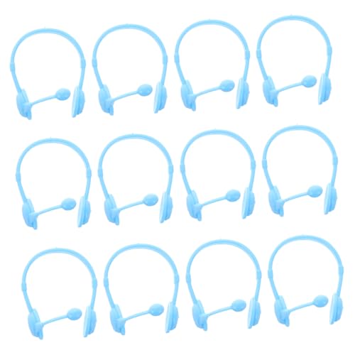 BESTonZON 20st Puppen-Headset Miniatur-kopfhörerzubehör Mini- -Headset-Modelle Puppenhaus-kopfhörer-Dekoration Modelle Kopfhörer Mini Puppenhaus-kopfhörer Mini Plastik Sky-Blue von BESTonZON