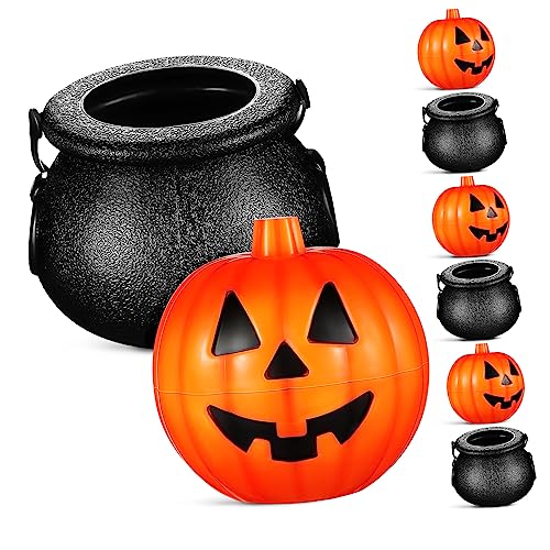 BESTonZON 20st Süßigkeiten Eimer Halloween Kürbis-süßigkeiten-eimer Kürbisglas Bonbontopf Kleine Kürbisse Zum Dekorieren Süßigkeitenglas Hexen-süßigkeitseimer Hexengläser Plastik von BESTonZON