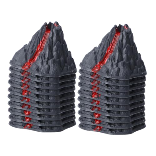 BESTonZON 20st Vulkan-Lava-Spielzeug Mini-Vulkan-dekor Vulkan-simulationsfigur Lernspielzeug Vulkan Künstlicher Vulkan Dinosaurier-Vulkan-Spielzeug Vulkan Spielset Vulkan Figur Plastik Grey von BESTonZON