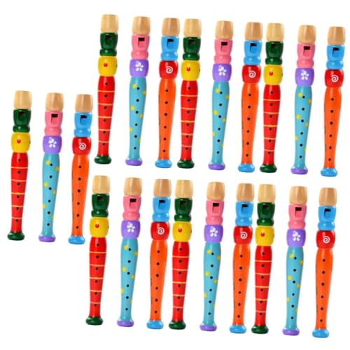 BESTonZON 21 Stück 6 Loch Piccolo Aus Holz Für Den Kindergarten Pädagogisches Instrument Kinder Lernen Sopran Spielzeug Sensorisches Kinderspielzeug Studenten Recorder Fidget von BESTonZON