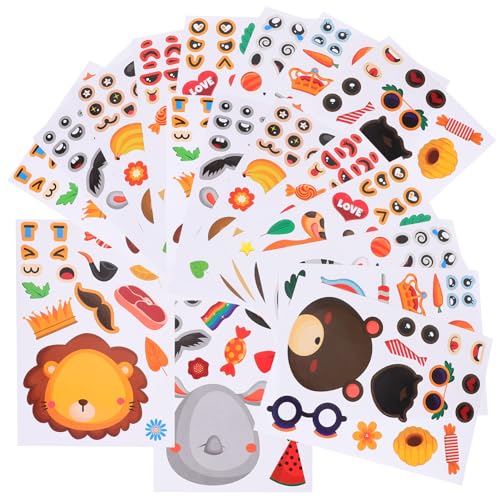 BESTonZON Kinder Aufkleber Set 24 Blätter Cartoon Tier Belohnung Decals Peel Stick Funktion von BESTonZON