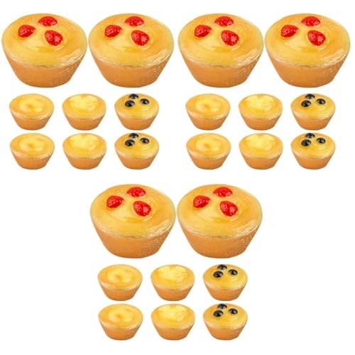 BESTonZON 24 STK Simulierter Obstkuchen Miniatur-dessertmodell Essensmodell Spielen Küchenspielzeug Gefälschte Torte Modell Eines Gefälschten Eierkuchens Schöne Kuchen-Food-Modelle Harz von BESTonZON