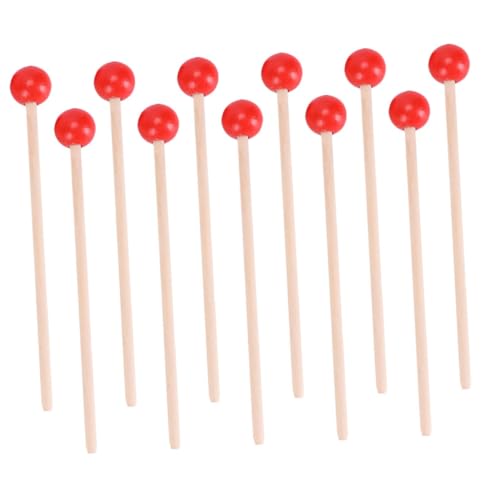 BESTonZON 25St Zubehör für Schlaginstrumente Jingle Bells Rhythmus Xylophon kinderinstrumente musikinstrumente universeller Drumstick Trommelstöcke für Musikinstrumente Holz rot von BESTonZON