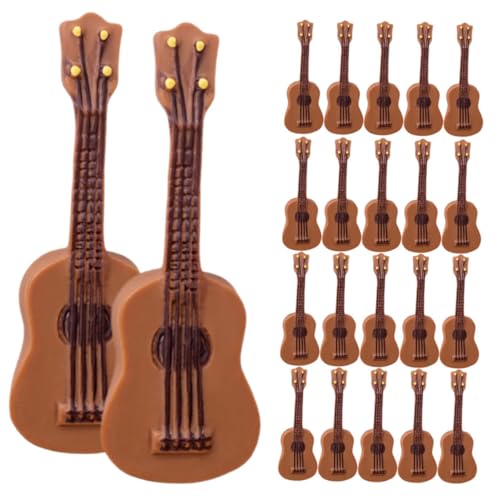 BESTonZON 25st Gitarrenmodell Bassmodell Mini-Musikinstrument-Dekoration Mini-Gitarre Instrumentenminiatur Miniatur-Musikinstrument Nachbildung Einer Gitarre Mini-dekor Harz Brown von BESTonZON