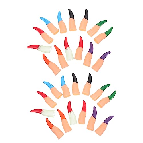 BESTonZON 28 Pcs Falsche Nägel Fingernägel Einzigartige Fingerabdeckungen Fälschung Halloween-hexennägel Requisiten Für Zombie-nagelstreiche Halloween-Requisiten Hexenfinger Plastik von BESTonZON