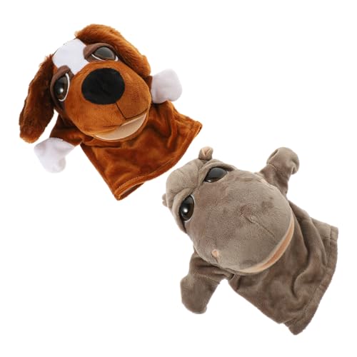 BESTonZON 2St Animal-Design Hand Puppet Stoffhandpuppe handspielpuppen Tragbare Handpuppe Tierdesign Spielzeug Tierpuppe Rollenspiel Handpuppe Cartoon-Marionette Handpuppe für Kinder Plüsch von BESTonZON