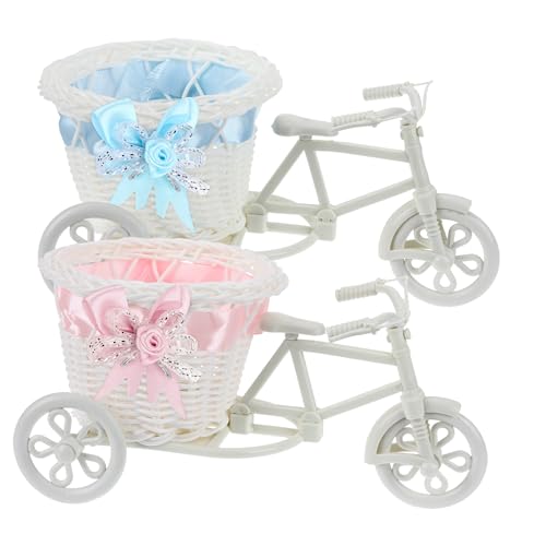 BESTonZON 2St Aufbewahrungskorb Obst gewobener Korb Mini stapelbar Rattankorb e Trike dreiräder Party mitgebsel hochzeitsbingo Geschenkkorb zur Hochzeit Süßigkeitenkorb zur Hochzeit Plastik von BESTonZON