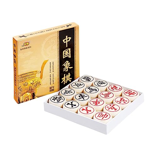 BESTonZON 2St Chinesisches High-End-Schach chinesisches Schach Lernspielzeug für Schach Xiangqi Reisespiel 3D-Schachbrett Desktop-Spielzeug frühes Lernspiel 3D lustiges Schach Bambus Beige von BESTonZON