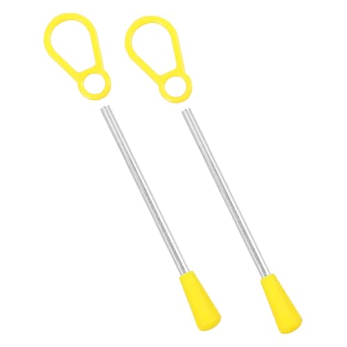 BESTonZON 2St Dreieckshammer Zubehör für Musikinstrumente Musikinstrument Dreieck Eisenstäbe Mallet-Perkussion Instrumentenstöcke Dreieckige Eisenhämmer Dreieck-Eisenschlägel Plastik Yellow von BESTonZON