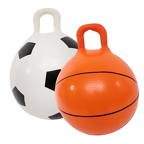 BESTonZON 2St Flummi Aufblasbares hüpfendes Spielzeug Kind hüpft aufblasbarer Gymnastikball hühner Spielzeug Kinder Sport fußbal Springball für Kinder Kinder, die den Ball streicheln PVC von BESTonZON