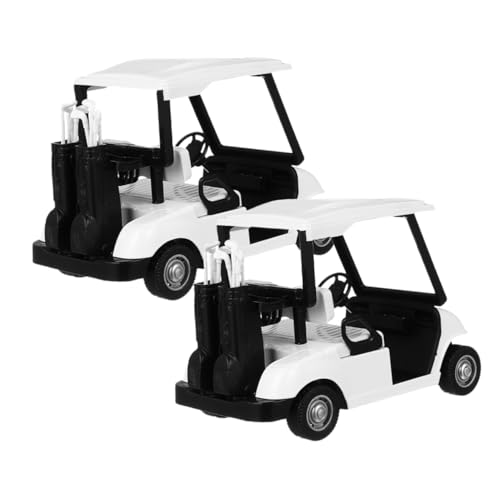 BESTonZON 2St Golfwagenmodell Spielzeug-Golfwagen Minigolfwagen für Kinder Golfwagen Modell Rückziehspielzeug Golf Golfwagen-Set Mini-Golfwagen aus Legierung Minigolfwagen-Kuchenaufsatz Weiß von BESTonZON