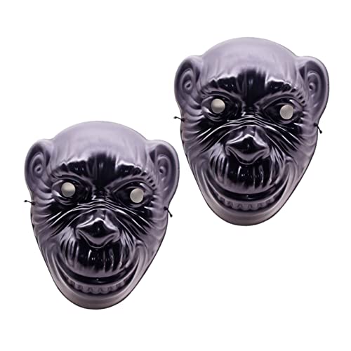 BESTonZON 2St Gorilla-Maske Kostümzubehör für Schimpansen Gorilla-Cosplay-Masken Kostümmasken verkleiden halloween costume halloween kleidung Schimpansen-Maske Halloween-Maske PVC Black von BESTonZON