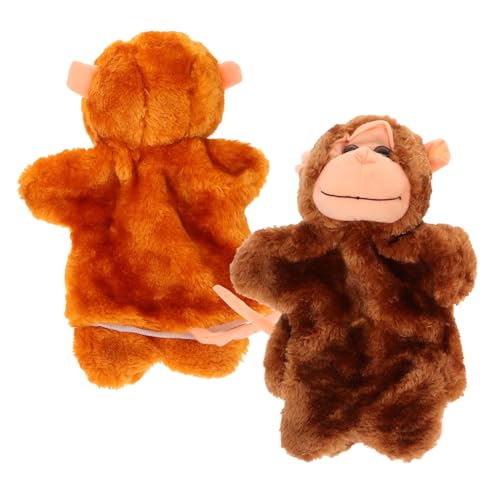 BESTonZON 2St Handpuppe Monkey Toy Monkey Spielzeug Storytime-Handspielzeug Handspielzeug zum Selbermachen Stofftier realistische Affenhandpuppe pädagogisches Handspielzeug PP Baumwolle von BESTonZON