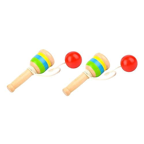 BESTonZON 2St Kinder-Skills-Cup japanische spielzeuge Kendama-Spielzeug für Kinder Kendama-Ball kinderspielzeug Kinder holzspielzeug Mini-Fangbälle aus Holz kreatives Kendama Cup-Spielzeug von BESTonZON