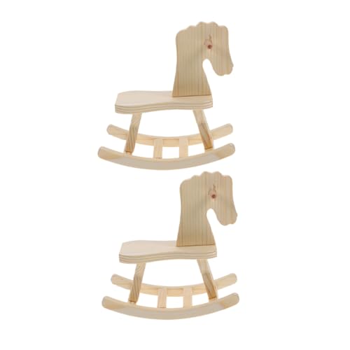 BESTonZON 2St Kinderspielzeug aus Holz für Holzpuzzle zum Selbermachen Schaukelpferd Figur Holzbausätze für Mini- hölzern Khaki von BESTonZON