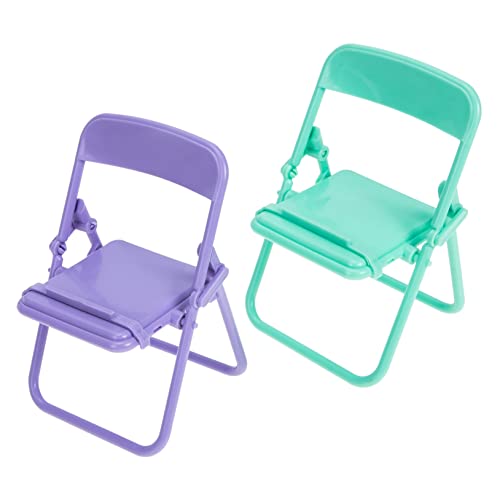 BESTonZON 2St Klappstuhl Portable Chair bastelset bastelsets für kinderspielzeug klappstühlen Miniaturmöbel Kleinkindspielzeug Mini-Stuhl Mini Möbel Puppenstubenmöbel Plastik von BESTonZON