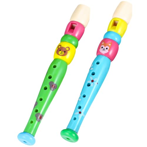 BESTonZON 2St Klarinette Blockflöteninstrument Kinder Babyflöte Handglocke Trommel Kleinkind kinderinstrumente Kinder musikinstrumente Spielzeug Blockflöte für Kinder Plastik von BESTonZON