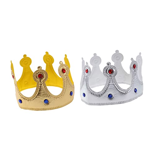 BESTonZON 2St Kronenhüte Babyartikel Mottoparty Haarreifen Kleinkind Geburtstag Stirnband silberne Tiara die Krone + chaps kinder die kinder Geschenkidee Kinderkronen Geburtstag Diademe von BESTonZON