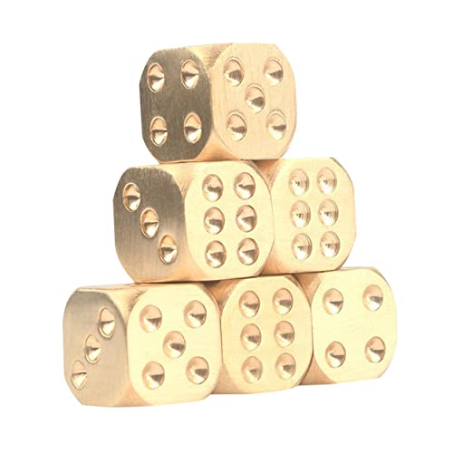 BESTonZON 2St Messingwürfel Pokerspiele Würfel Tischspielwürfel Rollenspiel Würfel Kneipenwürfel Würfel für Rollenspiele brettspiele boardgame Metallwürfel Unterhaltungswürfel Golden von BESTonZON