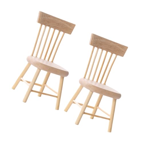 BESTonZON 2st Mini-Stuhl Aus Eiche Spielzeuge Stühle Modelle Miniatur-stuhlfigur Miniatur-holzstuhl Mini-holzstuhl Winziger Miniaturstuhl Miniatur-stuhlspielzeug Kind Möbel Schmücken von BESTonZON