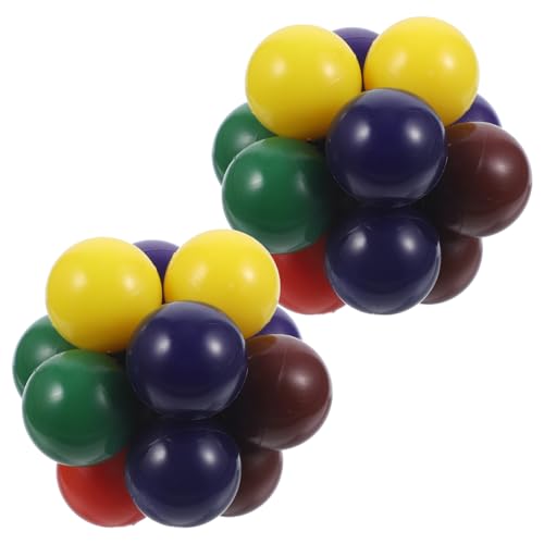 BESTonZON 2St Perlen interaktives Spielzeug kinderspielzeug Spielzeug für Konzentration funnytoys sensorisches Ballspielzeug Regenbogen-Puzzleball erweiterbarer Ball Gastgeschenke Plastik von BESTonZON