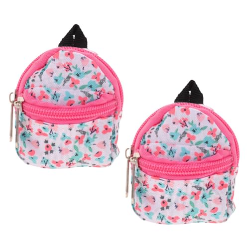 BESTonZON 2St Puppenrucksack Puppen Puppenkleidung Puppenmoden Puppen Tragetasche Puppen Outfits Mini-Puppenschulausrüstung Puppenschulzubehör Mini-Schultasche für Puppen Polyester von BESTonZON