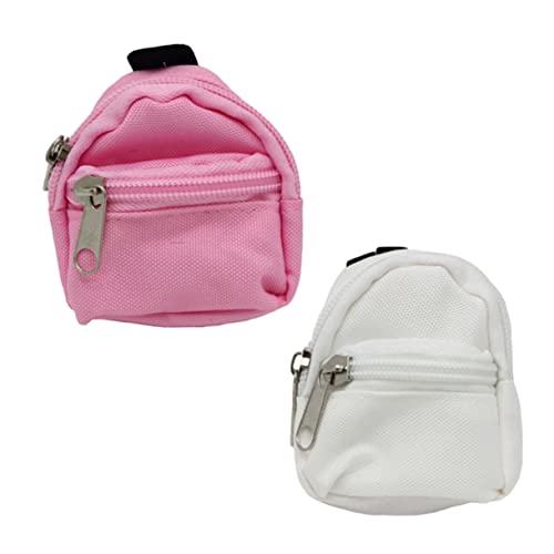 BESTonZON 2St Simulation Schultasche Mini-Puppenrucksäcke Mini-Puppentasche Rucksäcke für Mädchen kinderspielzeug Kinder Spielzeug Puppen-Mini-Rucksack dekorativer Puppenrucksack Stoff von BESTonZON