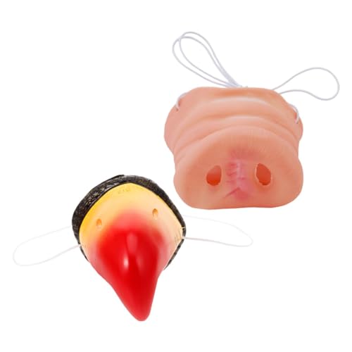 BESTonZON 2St Simulierte Tiernase Entennase Vogelkostüm-Accessoire Schweineschnauzenkostüm Cosplay Papageiennase Tiermaskenkostüm austauschbarer Papagei Party Cosplay Tiernase Plastik von BESTonZON