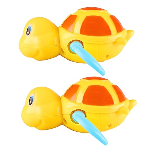 BESTonZON 2St Uhrwerk Spielzeug Turtle Gelbes Spielzeug Water Toys mit Uhrwerk Strandspielzeug für Babys Uhrwerkspielzeug für die Badewanne Abs Yellow von BESTonZON