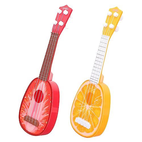 BESTonZON 2St Ukulele kinderinstrumente musikinstrumente Musikspielzeug Set Bauen Spiele Nachahmung von Gitarrenspielzeug für Lerninstrumente Plastik rot von BESTonZON