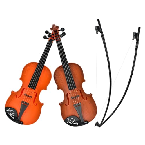 BESTonZON 2St Violine Spielzeug dekorative Geige filigranes Geigenmodell Geige für Anfänger Musikinstrument für Kinder Musikinstrumente Violine Foto-Requisite Miniatur-Geigenstütze Plastik von BESTonZON