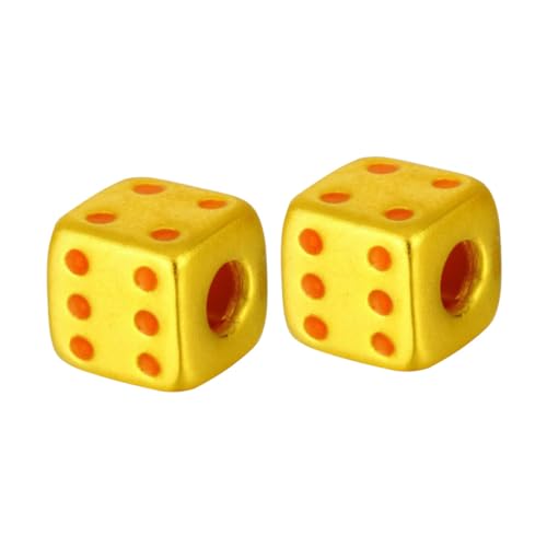 BESTonZON 2St Würfel hühner spielsachen für Langlebiges Fun Toy Funny Toys dice Set Würfel-Verzierung Simulation Goldwürfel Würfel-Stütze Messing Golden von BESTonZON