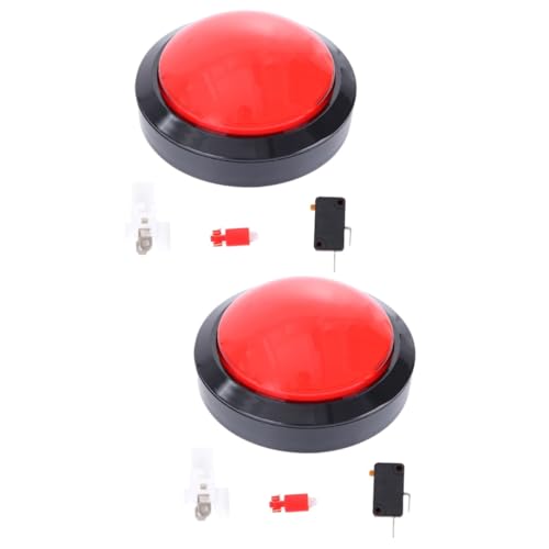 BESTonZON 2St digitaler Responder Spielzeug led-Light Toys große druckknöpfe Spielbuzzer lustige Soundtaste elektrisch großer Knopf Alarm Spiel Antwort Summer elektronischer Antwortgeber rot von BESTonZON