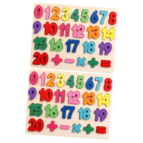 BESTonZON 2St mathematische Rätsel Kinder Puzzle rätselbuch Kinder Shapes Puzzle Kinder spielsachen Zahlen Lernen Puzzles aus Holz Rätsel für Kinder Logikrätsel Buchstabe Spielzeug Hölzern von BESTonZON