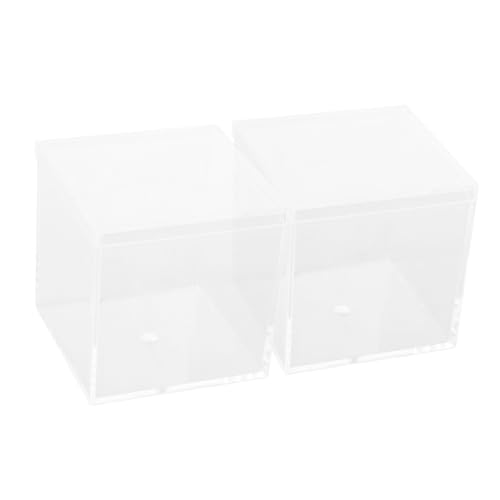 BESTonZON 2er-Box Zauberwürfel-displaybox Kleine Kisten Puzzle-würfel-vitrine Kleine Würfelvitrine Würfel-spielzeugkoffer Würfel-spielzeugvitrine Puzzle-würfelbehälter Acryl Transparent von BESTonZON