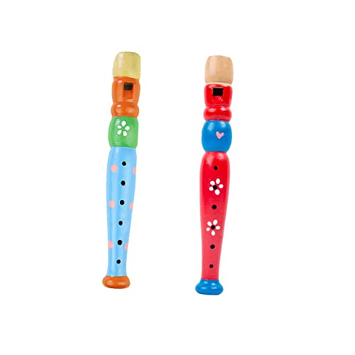 BESTonZON 2st 6-Loch-Piccolo Musikinstrument Für Kinder Spielzeug Für Flötenmusik Krachmacher-Spielzeug Musikspielzeug Musikalische Partybevorzugung Für Kinder Hölzern von BESTonZON