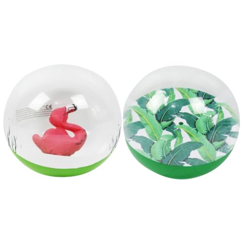 BESTonZON 2st Aufblasbarer Ball Konfetti-strandball Pool-wasserbälle Transparenter Wasserball Kinder, Die Ball Spielen Riesiger Wasserball Großer Wasserball Wasserspielbälle Riesenball von BESTonZON