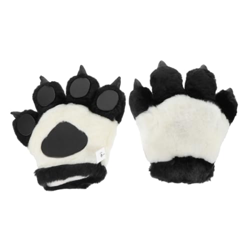 BESTonZON 2st Bärentatzen Handschuhe Winter Warme Handschuhe Requisiten Für Wolfsrollenspiele Kawaii Handschuhe Weiche Winterhandschuhe Tierhandflächenhandschuhe Outfit Kostüme Black Plüsch von BESTonZON