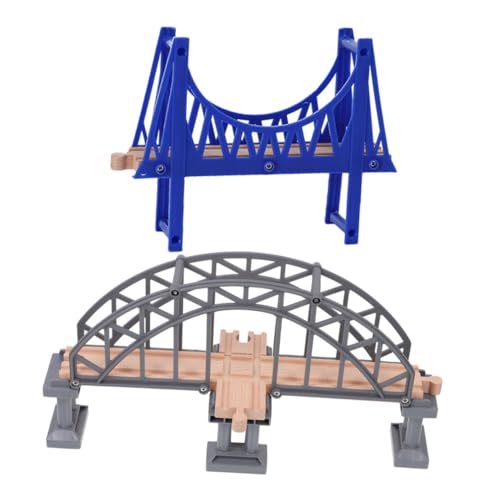 BESTonZON 2st Bahngleisbrücke Dekorative Eisenbahnbrücke Simuliertes Schienenspielzeug Brückenmodell Für Spiele Modellbahn Zubehör Hängebrücke Spielzeug Für Die Eisenbahnszene Hölzern von BESTonZON