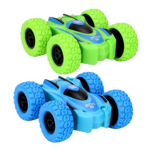 BESTonZON 2st Doppelseitiges Trägheit Auto Babyspielzeug Autospielzeug Kinder Spielset Auto Spielzeug Kinderspielzeug Dirtbikes Für Kinder Trägheitsfahrzeug Autos Kinderbedarf Plastik Blue von BESTonZON