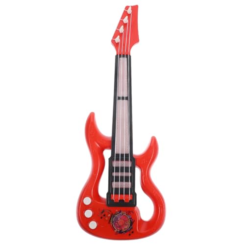 BESTonZON 2st Elektrisches Gitarrenspielzeug Mini-plastikgitarre Gitarre Musikinstrument Kleines Ukulele Spielzeug Musical Elektrische Gitarre Elektronische Bauteile Zubehör Kleinkind Rot von BESTonZON