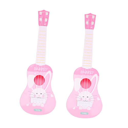 BESTonZON 2st Gitarre Musikinstrument Für Kinder Instrumentenspielzeug Kinder Spielset Instrumente Spielzeug Tierspielzeug Hasenspielzeug Für Kinder Lernspielzeug Für Kinder Plastik von BESTonZON