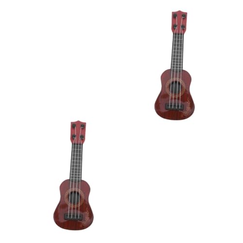 BESTonZON 2st Gitarrenspielzeug Für Kinder Kinder-Instrument-Spielzeug Realistische Gitarrenfigur Gitarren-lernspielzeug Musikalisches Lernspielzeug Banjo-Instrument-Spielzeug Brown Abs von BESTonZON