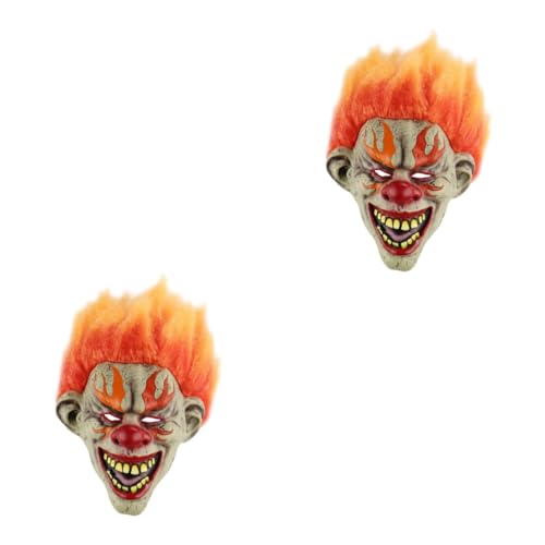 BESTonZON 2st Gruselige Masken Horror-maske Halloween-maske Horror-zombie-maske Clown-maske Requisiten Flamme von BESTonZON