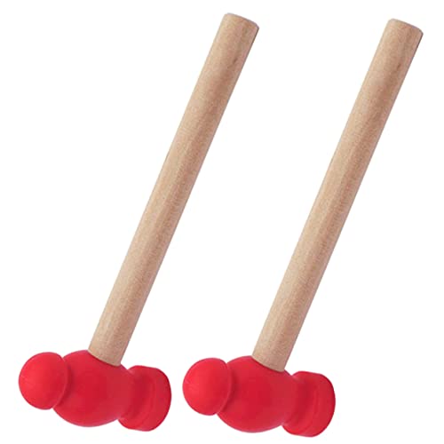 BESTonZON 2st Holzhammer Babydoll-zubehör Für Kleinkinder Wartung Kinderhammer Feinmotorikspielzeug Kleiner Hammer Kinderspielzeug Musikspielzeug Musikalisches Spielzeug Spielzeughammer Rot von BESTonZON