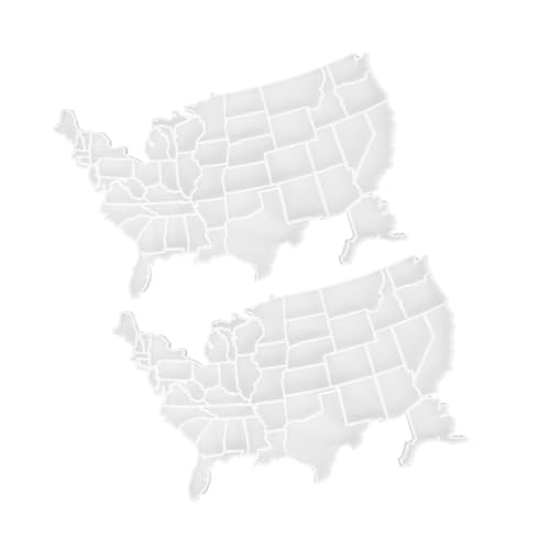 BESTonZON 2st Kartenrätsel Der Vereinigten Staaten Die Silikonform Puzzlematte Eiswürfelbehälter Aus Den Vereinigten Staaten Amerika-kartenform Eiswürfelform Puzzle-Form Kieselgel Weiß von BESTonZON