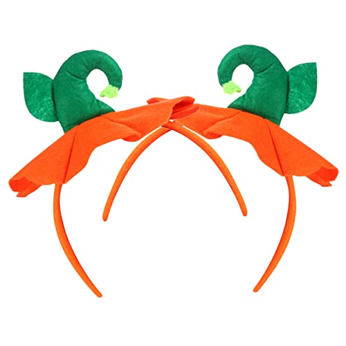 BESTonZON 2st Kürbis Stirnband Maske Halloween-kürbis-stirnbänder Halloween-haarspangen Aufblasbares Kürbiskostüm Kürbis-cosplay Kürbiskopfkostüm Halloween-hüte Leitkegel Kostüm Plastik von BESTonZON